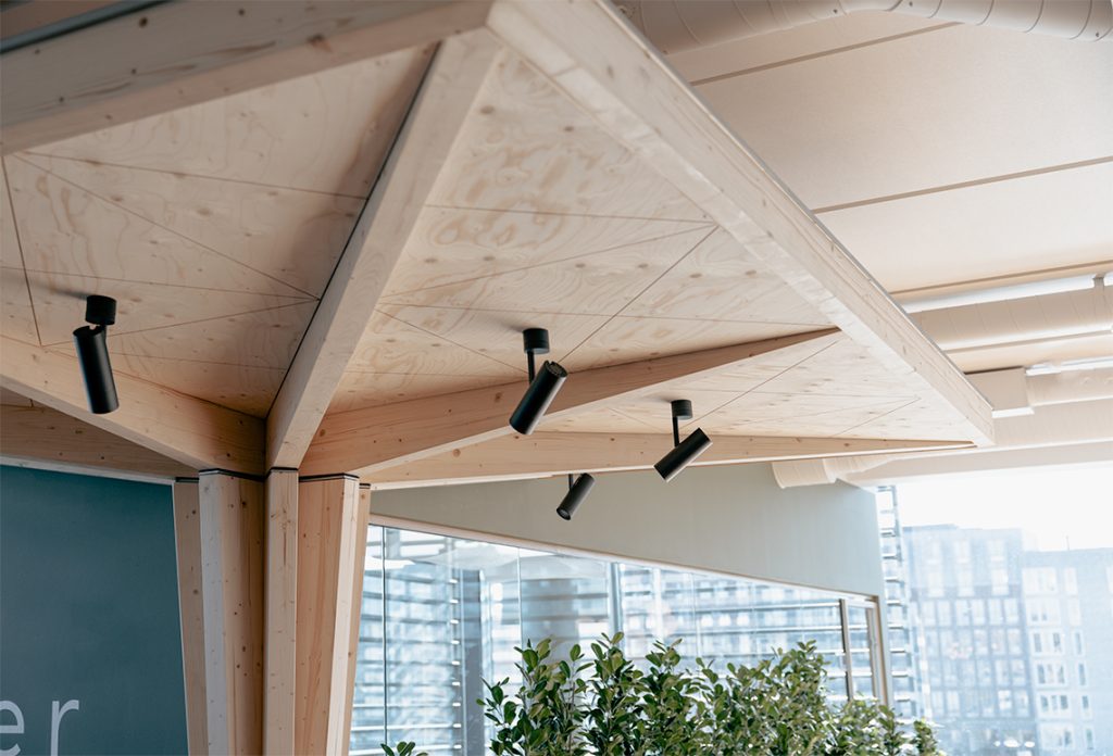 arkitektoniske detaljer af loft med lamper