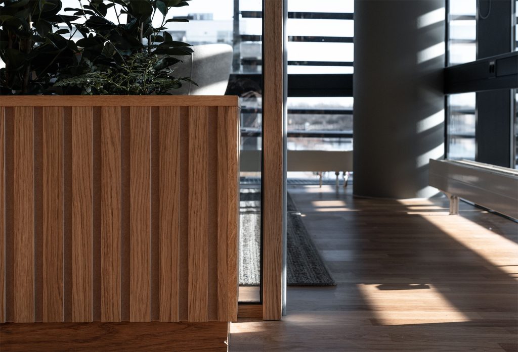 Kontor Space Planning linjer og materialer